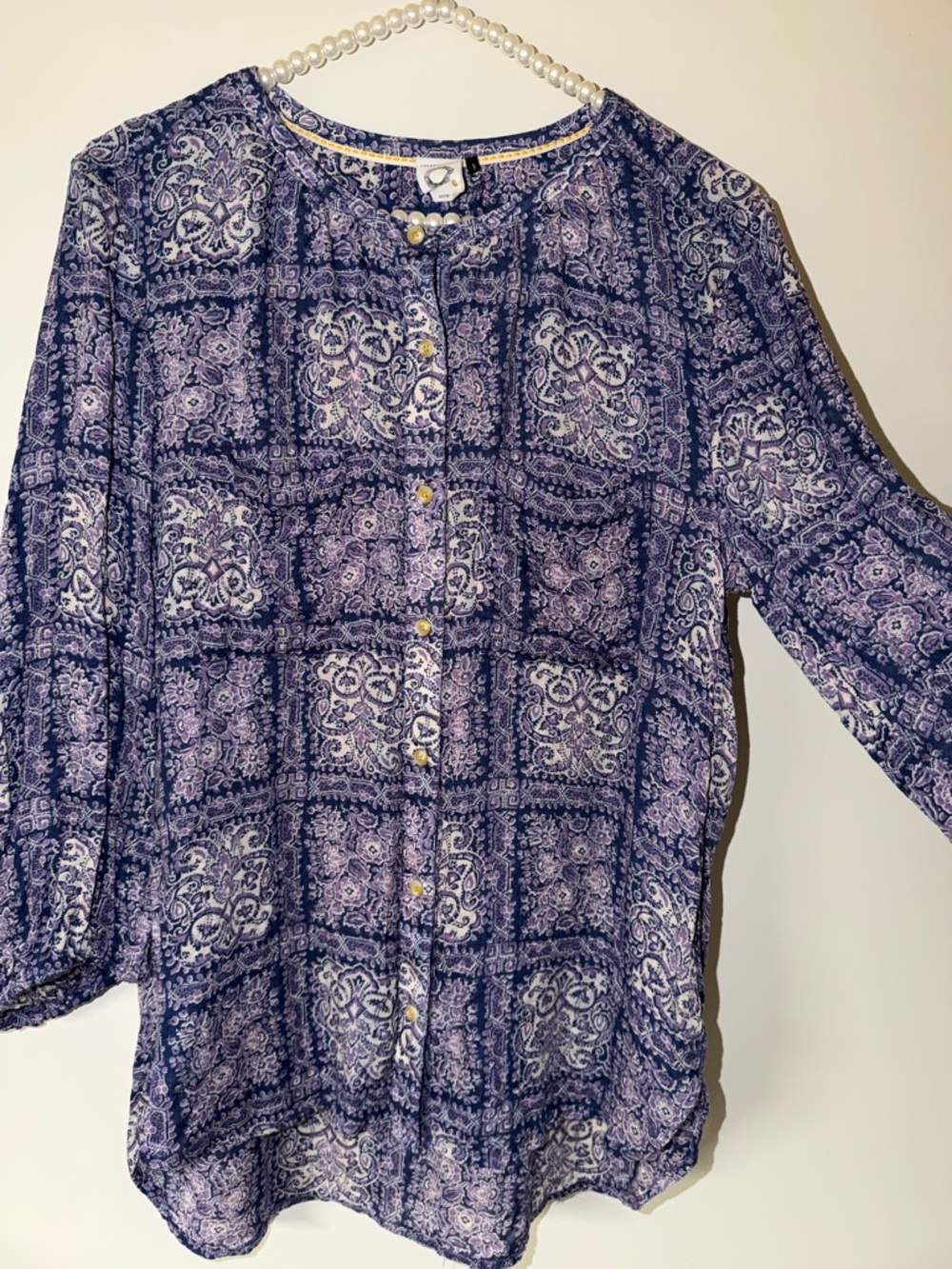 Anthropologie Akemi + Kin Coconino Paisley Button Blouse in Purple